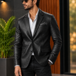 black Slim Fit Casual Blazer for Men