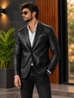 Dark Green Slim Fit Casual Blazer for Men - Image 4