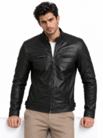 Rider Leather Biker Jacket - Image 2