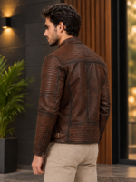 Saint Leather Biker Jacket for Men - Image 3