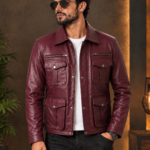 Cherry Quilted Utility Jacket