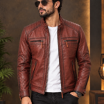 Brown bomter Leather Jacket