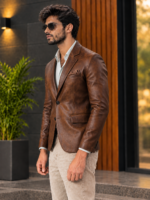 Dark Green Slim Fit Casual Blazer for Men - Image 8
