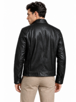 Yoco Leather Biker Jacket for Men - Image 3