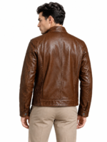 Yoco Leather Biker Jacket for Men - Image 6