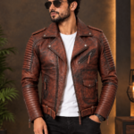 Blaq Motorcycle Leather Biker Jacket for Men
