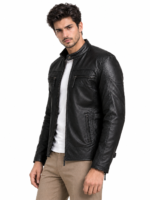 Rider Leather Biker Jacket - Image 3