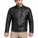 Yoco black Leather Biker Jacket