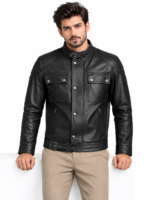 Yoco Leather Biker Jacket for Men