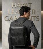 Black Leather Backpack for Men & Women
