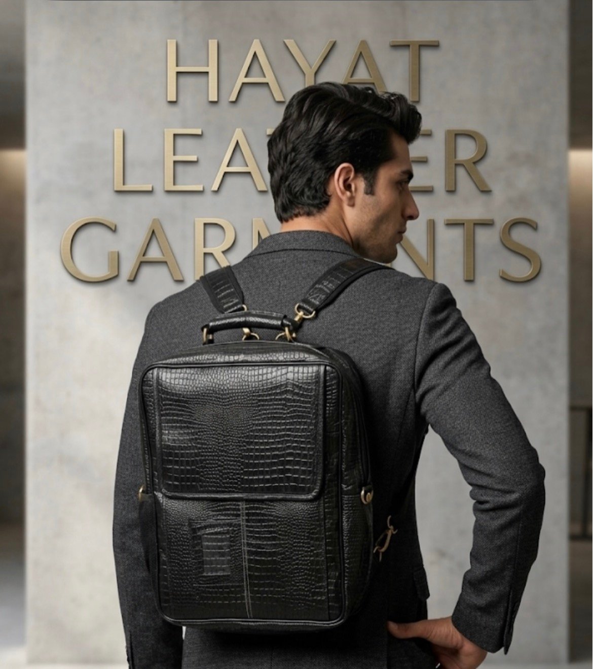 Screenshot Black Leather Backpack for Men & Women - Image 1
