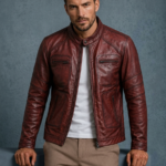 Malan Leather Jacket Zip-Up for Men