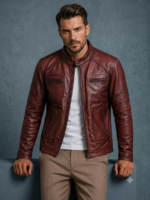 Malan Leather Jacket Zip-Up for Men