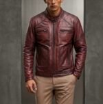 Malan Leather Jacket Zip-Up for Men - Image 3