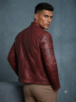 Malan Leather Jacket Zip-Up for Men - Image 4