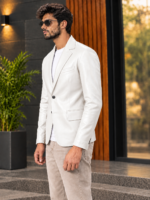 White Diamond Quilted Bomber Jacket - Image 2