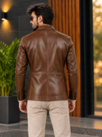 Dark Green Slim Fit Casual Blazer for Men - Image 9