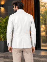 White Diamond Quilted Bomber Jacket - Image 3