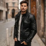 Men's Black Utility Leather