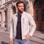 White Quilted Leather Jacket