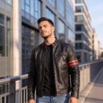 Black Leather Shirt Jacket