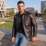 White Leather Shirt Jacket