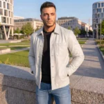 Brown Leather Shirt Jacket