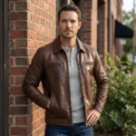 White Leather Jacket with Zip Pockets