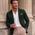 Green Suede Leather Blazer