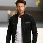 Black Leather Racer Jacket