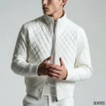 White Diamond Quilted Bomber Jacket