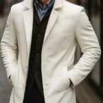 White Leather Tailored Blazer