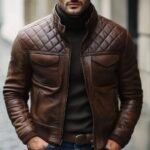 Chocolate Brown Quilted Field Jacket
