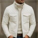 White Quilted Utility Jacket